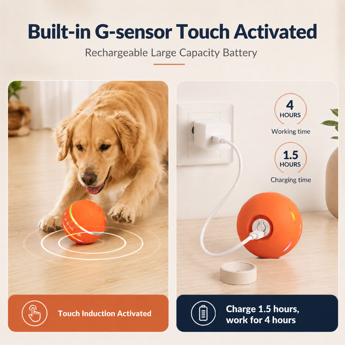 DuraSpin - Self-Rolling Dog Ball
