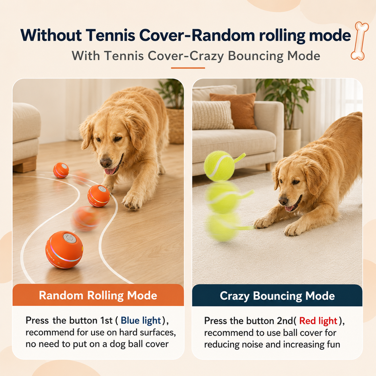 DuraSpin - Self-Rolling Dog Ball