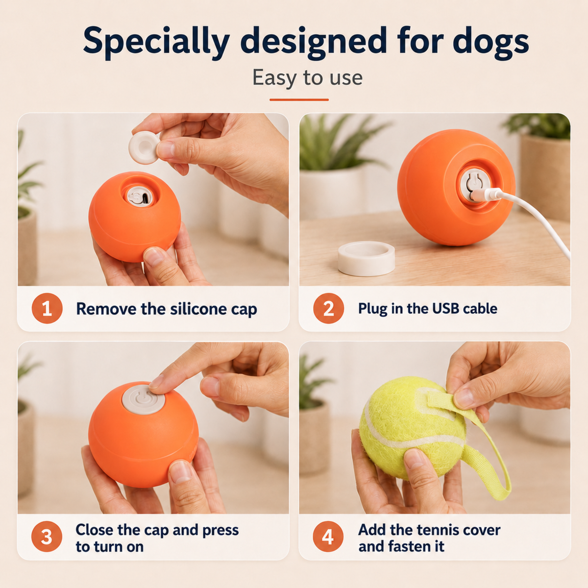 DuraSpin - Self-Rolling Dog Ball
